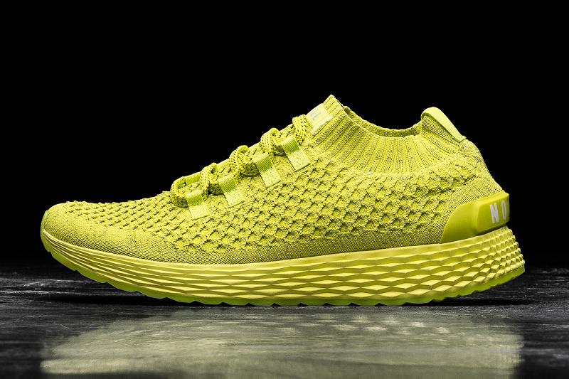 Light / Green Nobull Neon Lime Reflective Knit Runner Women\'s Running Shoes | CA K1774O